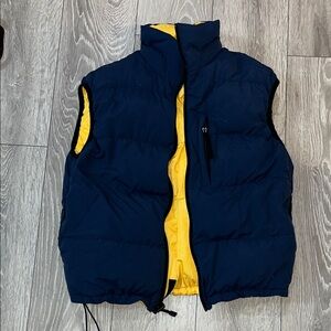 Nautica Reversible Navy and Yellow Puffer Vest